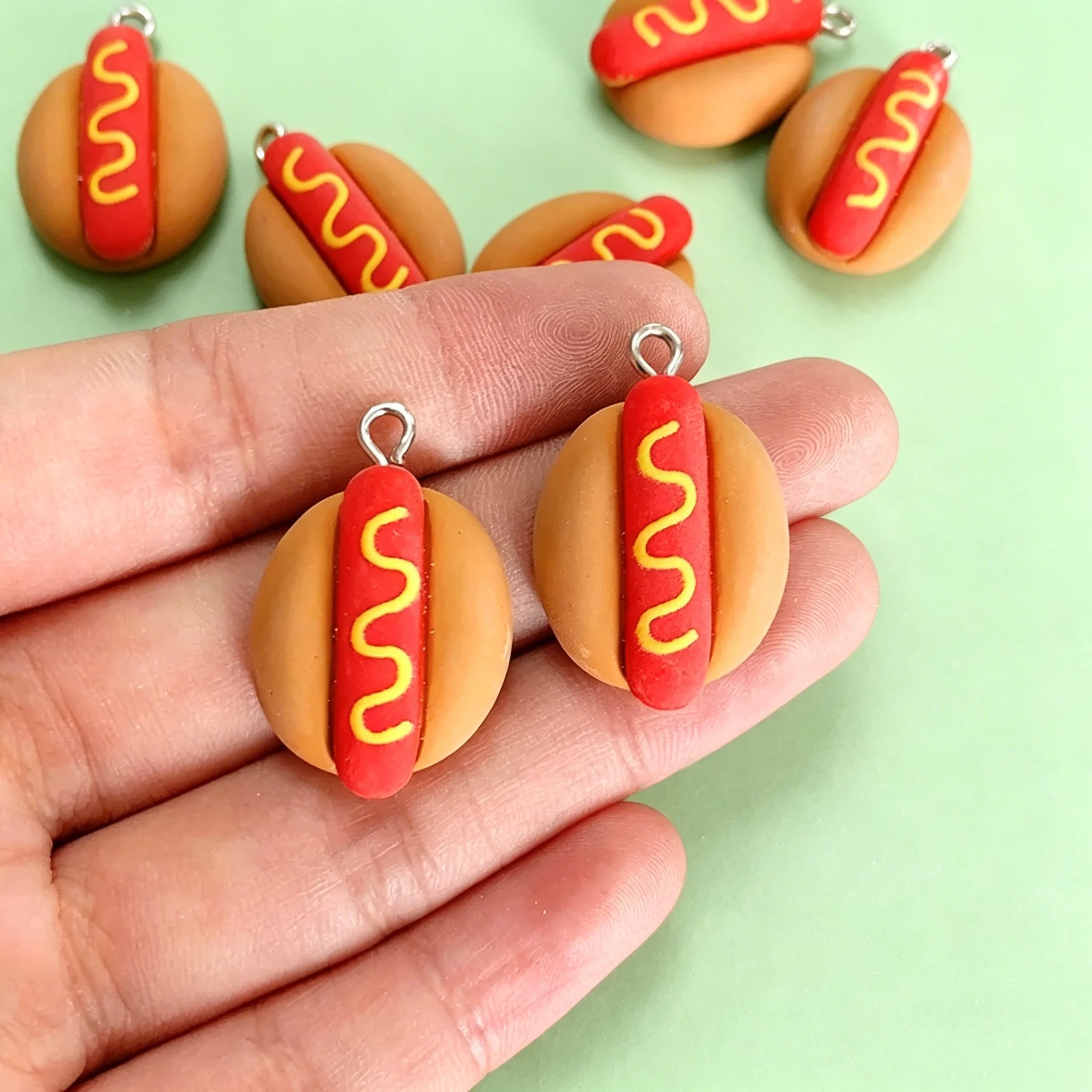 Resin Art Jewelry Kit - 10Pcs Gantungan Resin Mini Hot Dog