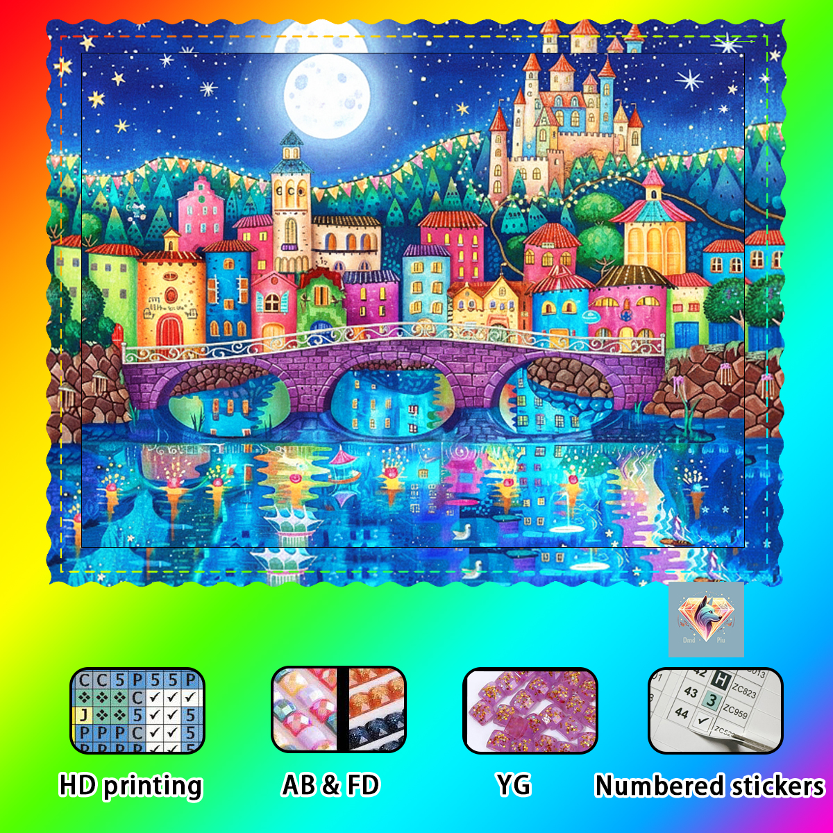 Resin Art Under 100 - 【Piu Diamond Art】Kota di bawah cahaya