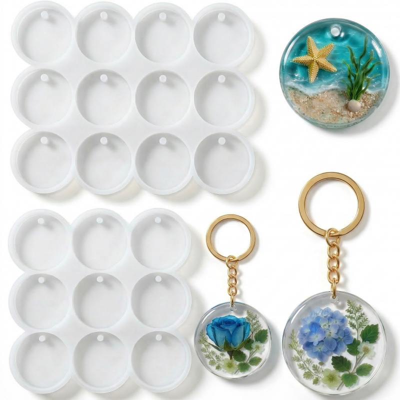 Resin Art Kit For Beginners - 2 cetakan gantungan kunci resin, cetakan