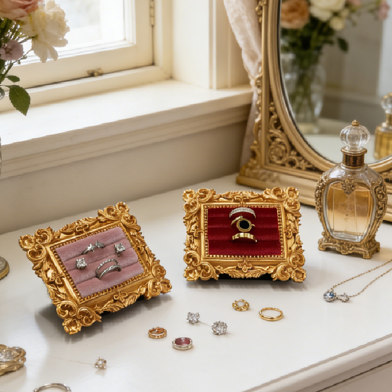 Resin Art Frame - Tempat Pajangan Cincin Bingkai Foto Vintage