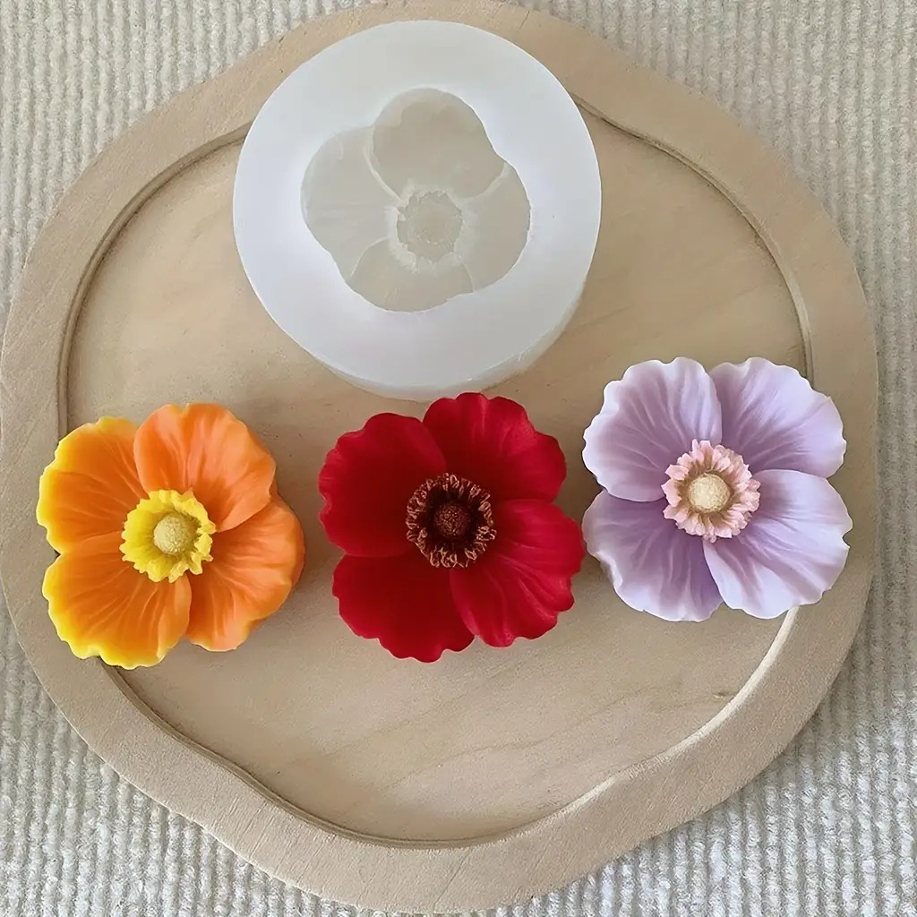 Resin Art Clay - Cetakan Lilin Silikon Bentuk Bunga, Dapat