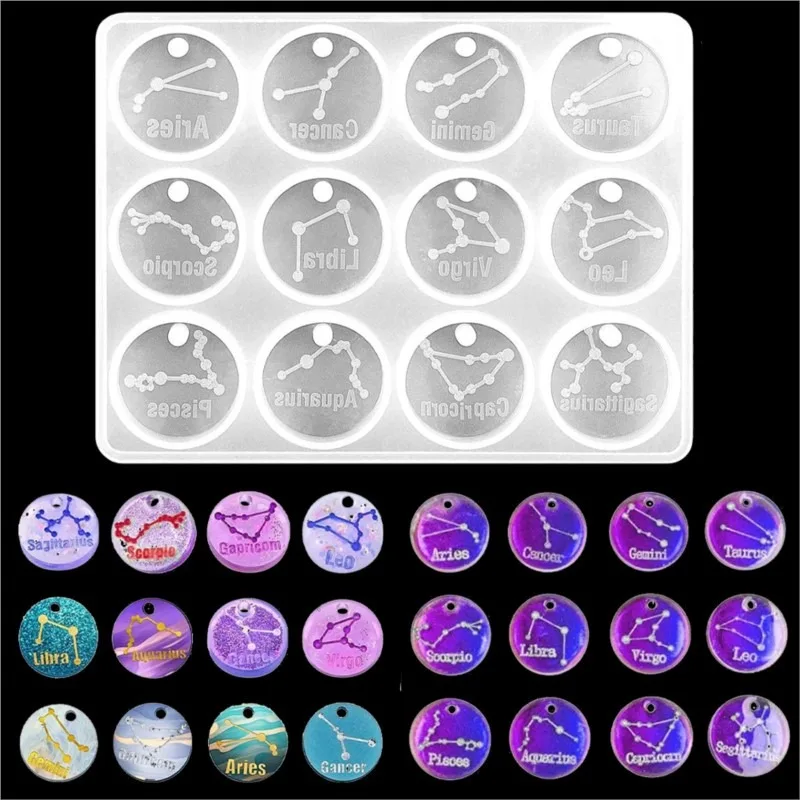 Resin Art Epoxy - Cetakan Resin konstelasi 12 zodiak cetakan