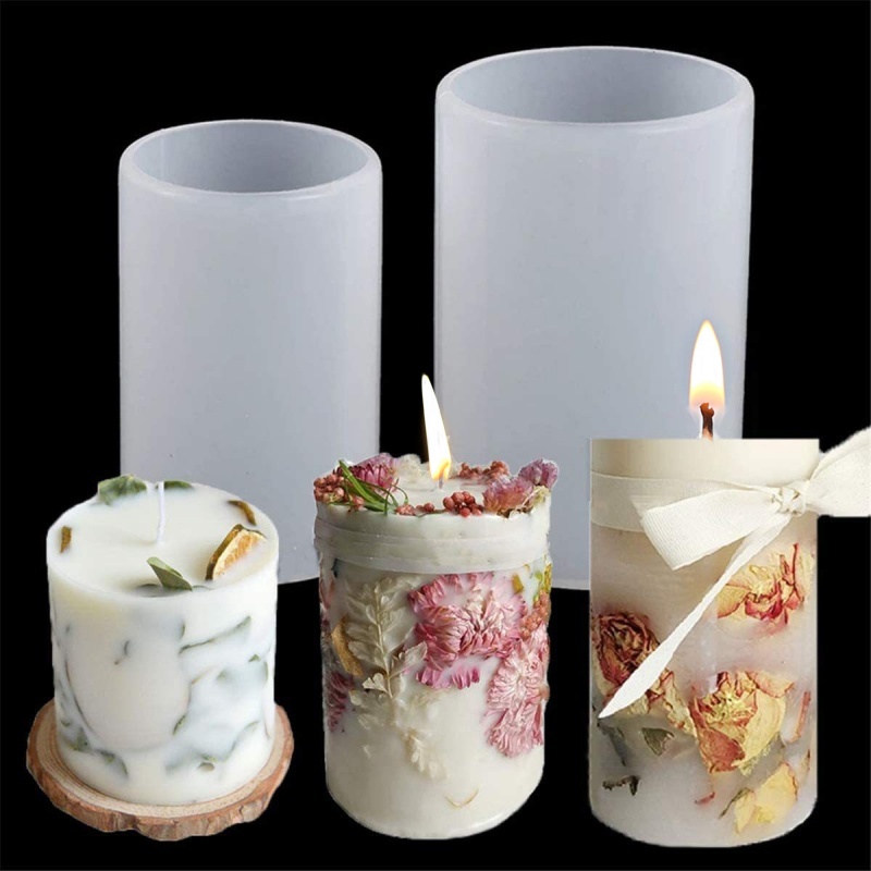 Resin Art Clay - Cetakan Silikon Silinder DIY Cetakan Lilin