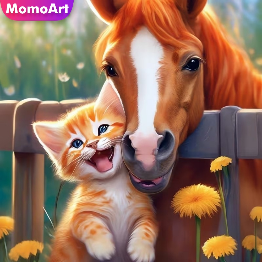 Resin Art Kit For Beginners - Momoart DIY Diamond Mosaic Horse Cross
