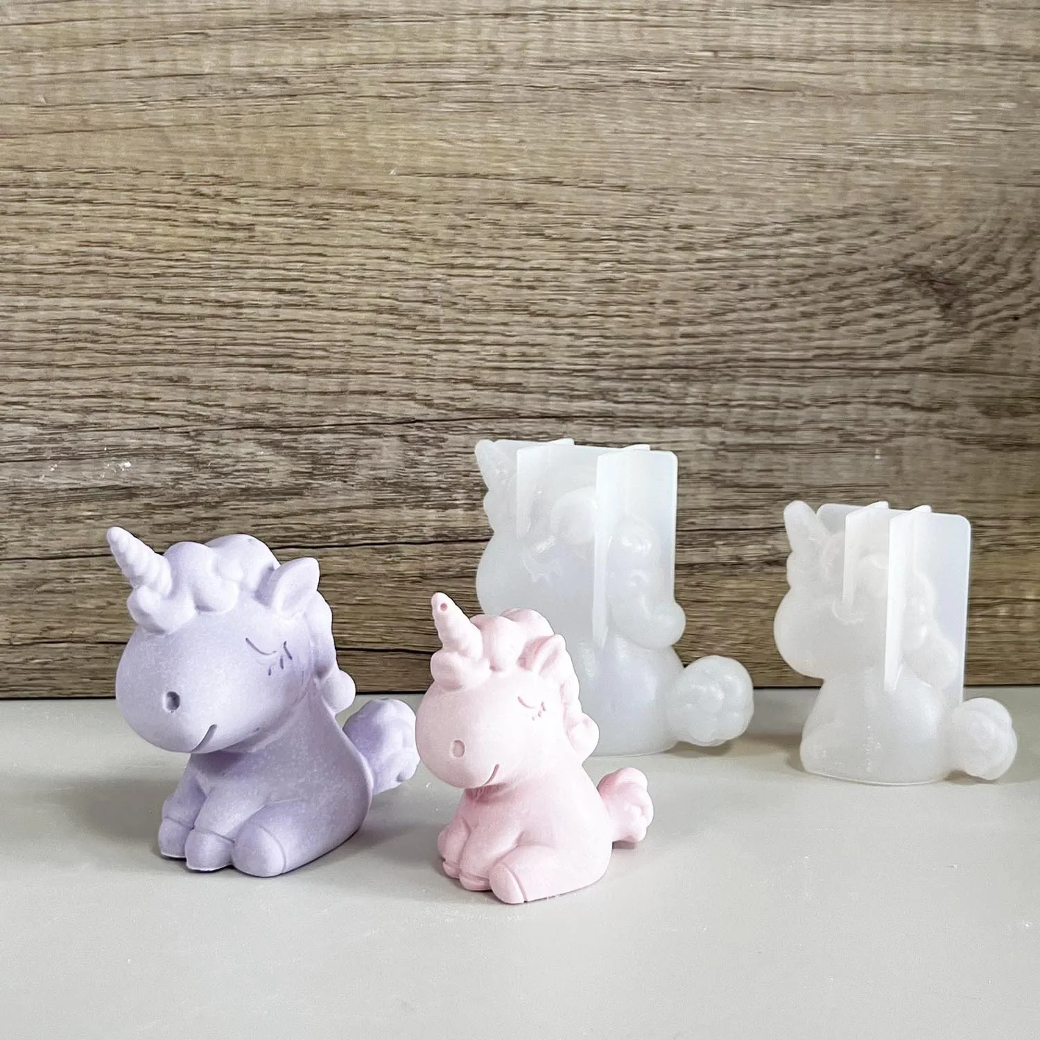 Resin Art Clay - 3D silikon geometris Unicorn kucing rusa