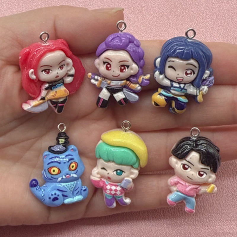 Resin Art Jewelry Kit - 10 buah liontin kartun resin, anting-anting