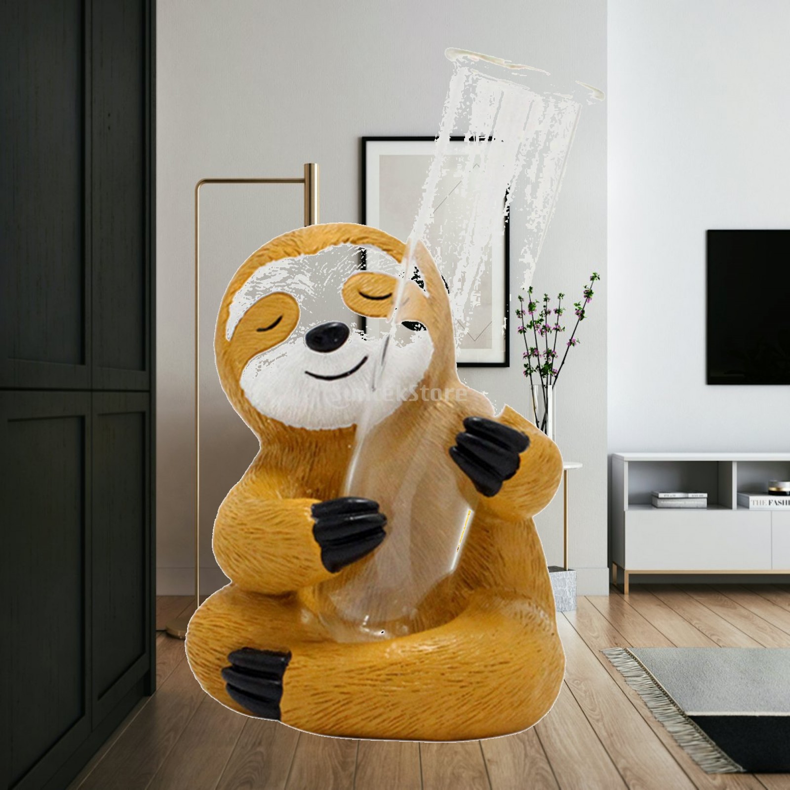 Resin Art Youtube - Patung Sloth Seni Vas Tabung Bunga