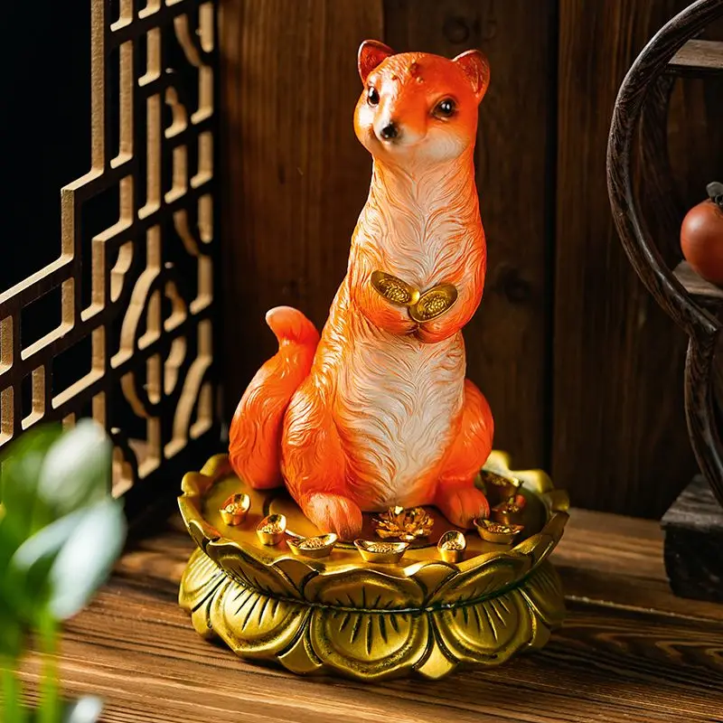 Resin Art Table Top - Patung Musang Wong Tai Sin, Ornamen