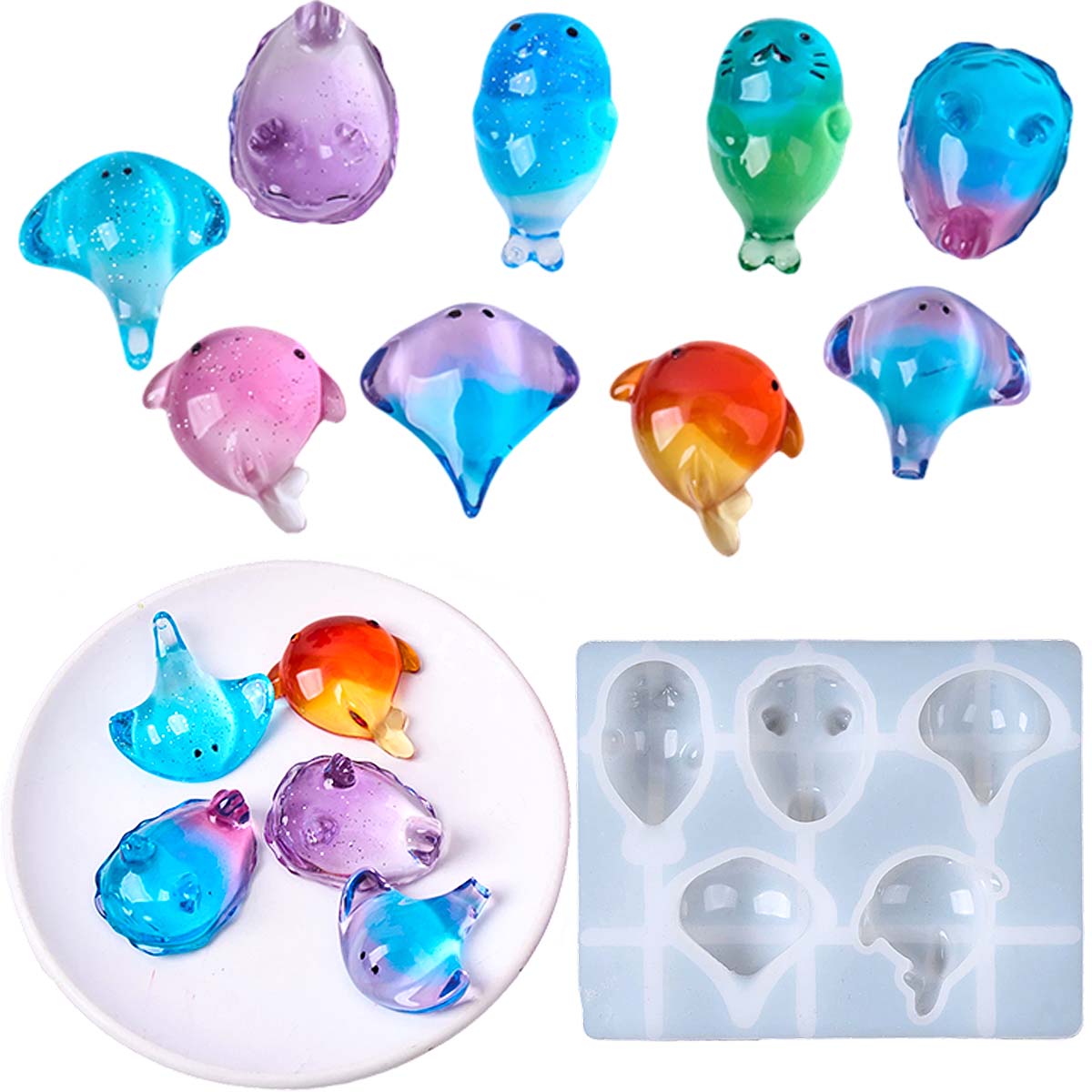 Resin Art Epoxy - Cetakan Silikon Ikan Pari Kawaii 3D