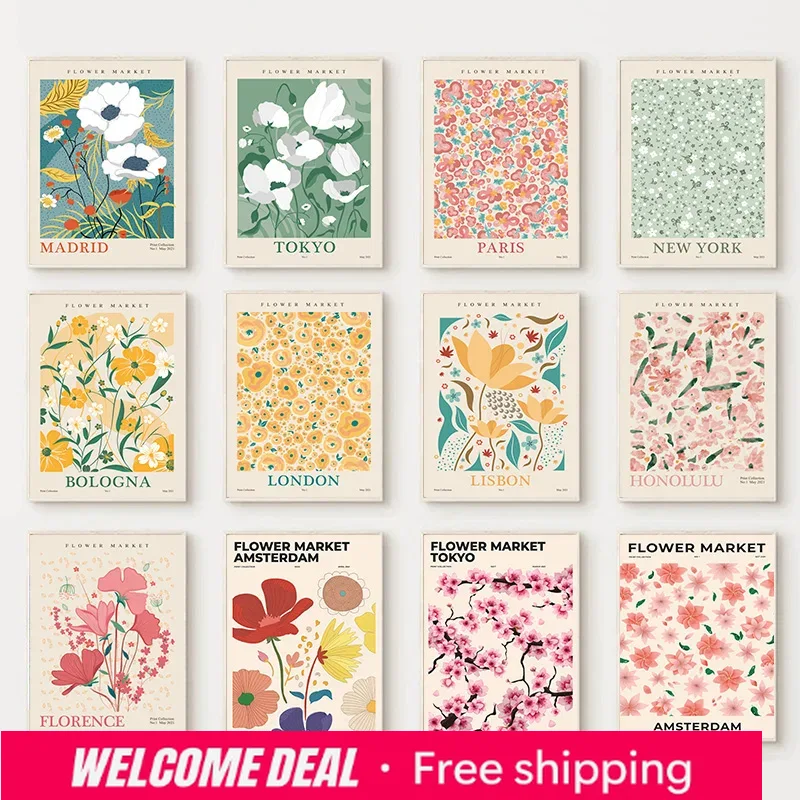 Resin Art Name - 2026 Poster Pasar Bunga Cetak Abstrak