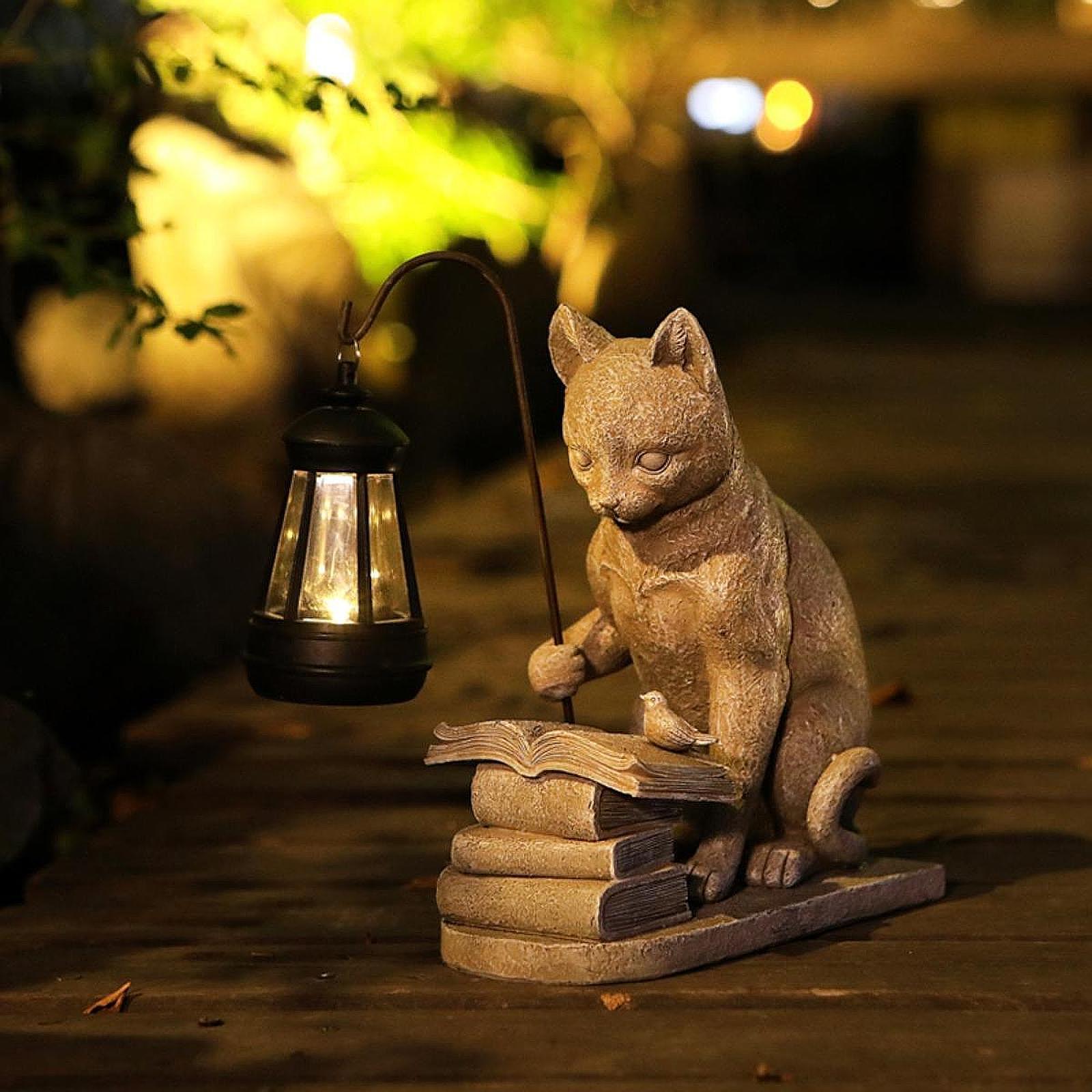 Resin Art Lamp - Patung Mini Taman Surya Lampu Surya