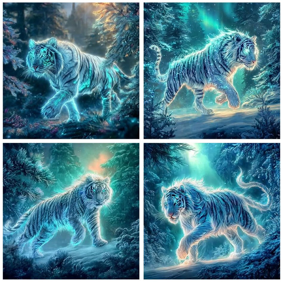 Resin Art Kit For Beginners - CHENISTORY Tiger 5d Diamond Painting Kits
