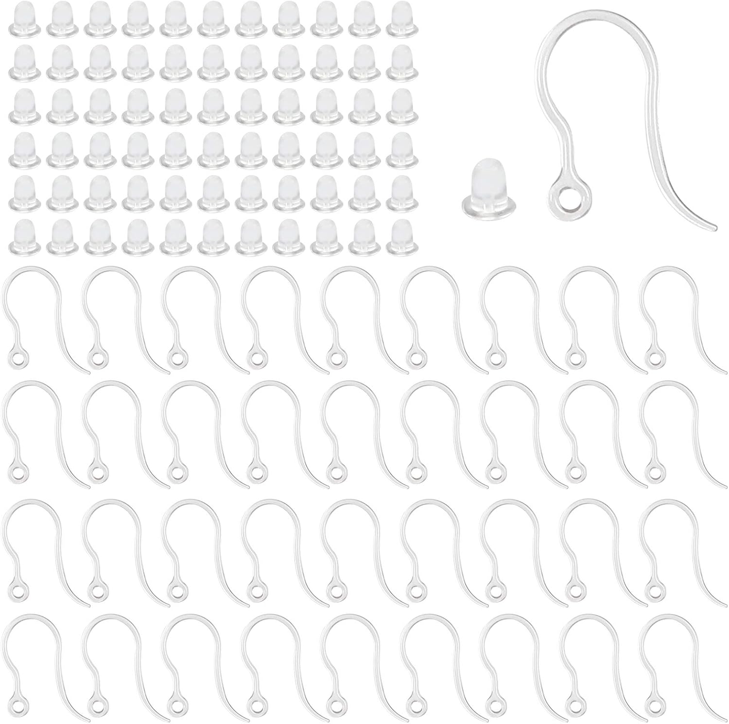 Resin Art Supplies Near Me - 40 pcs Pengait Anting Plastik Transparan