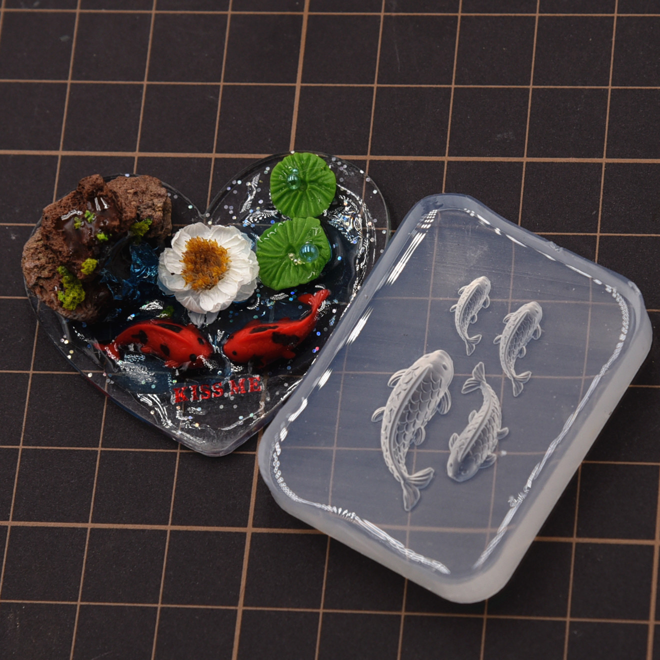 Resin Art Clay - Cetakan Silikon Ikan Koi Mini Lucu
