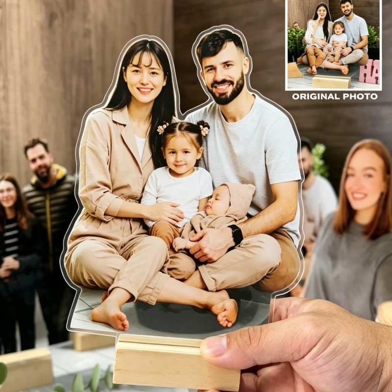 Resin Art Name - Foto Keluarga Kustom Potret Seni Akrilik