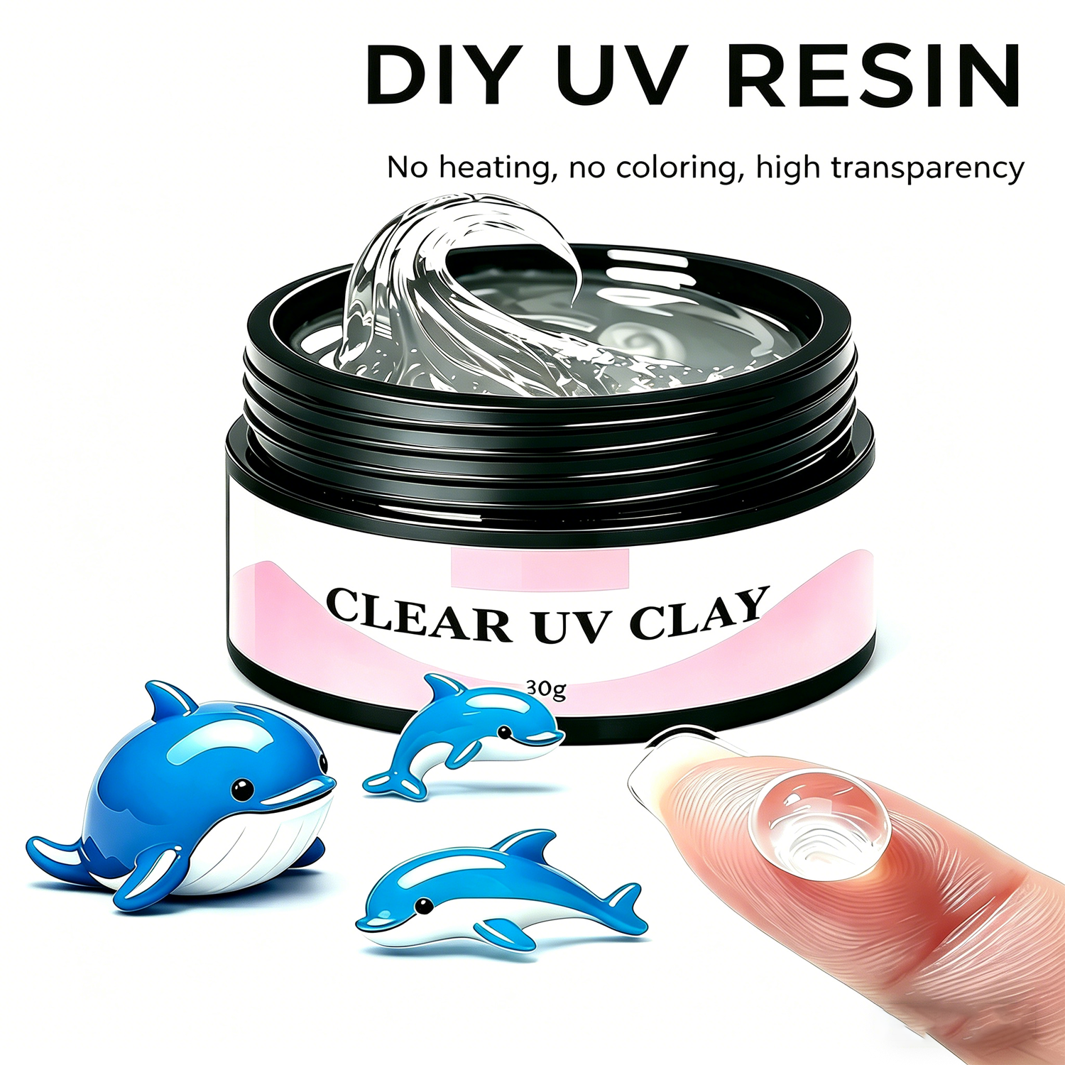 Resin Art Clay - Resin Polimer UV Clay Transparan untuk