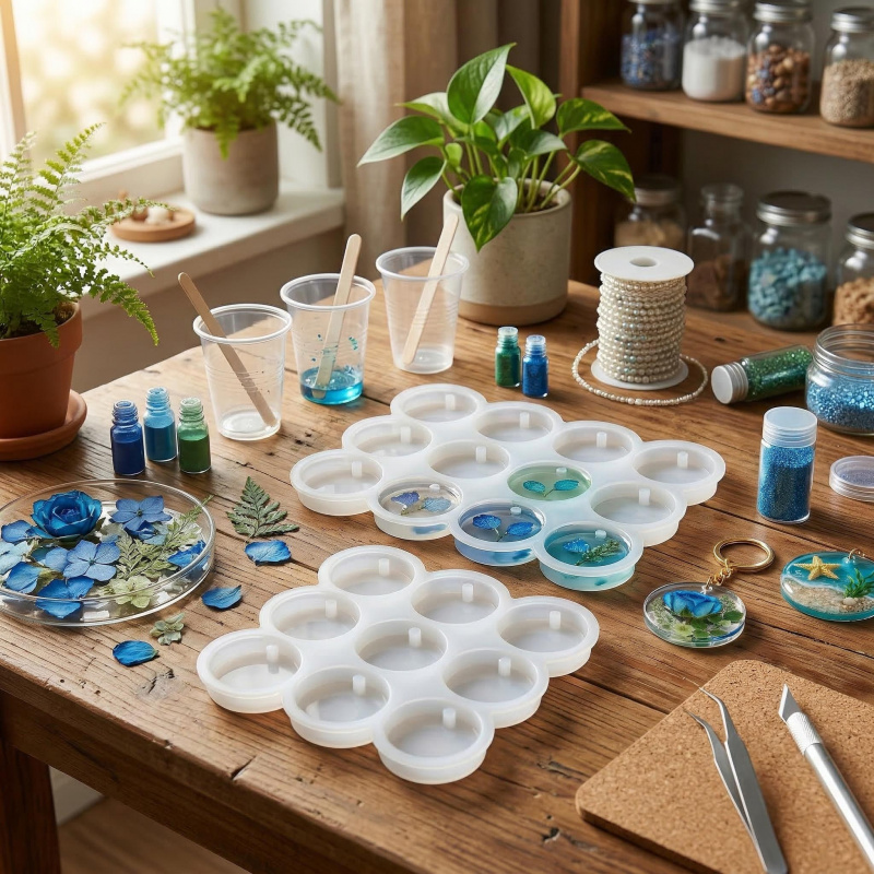 2 cetakan gantungan kunci resi - Resin Art Kit For Beginners ulasan dan harga
