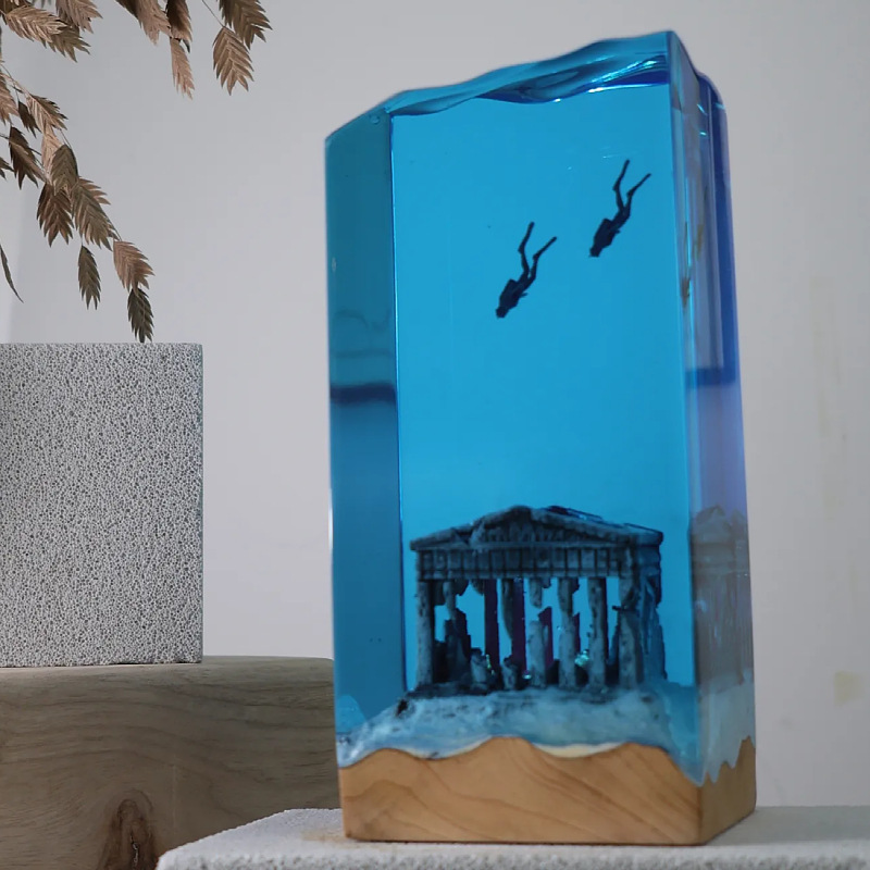 Dekorasi Rumah Seni Lautan Bar - Resin Art Table Top ulasan dan harga