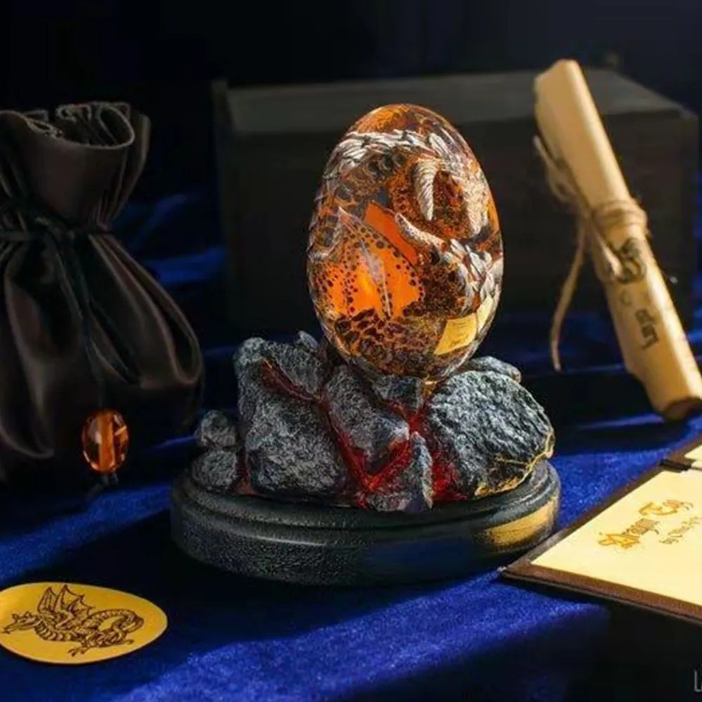Patung telur naga Lava dengan  - Resin Art Table Top ulasan dan harga