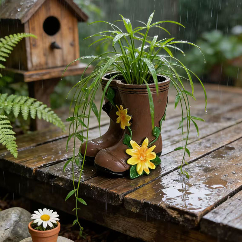 Vas berbentuk sepatu bot hujan - Resin Art Unique Ideas ulasan dan harga