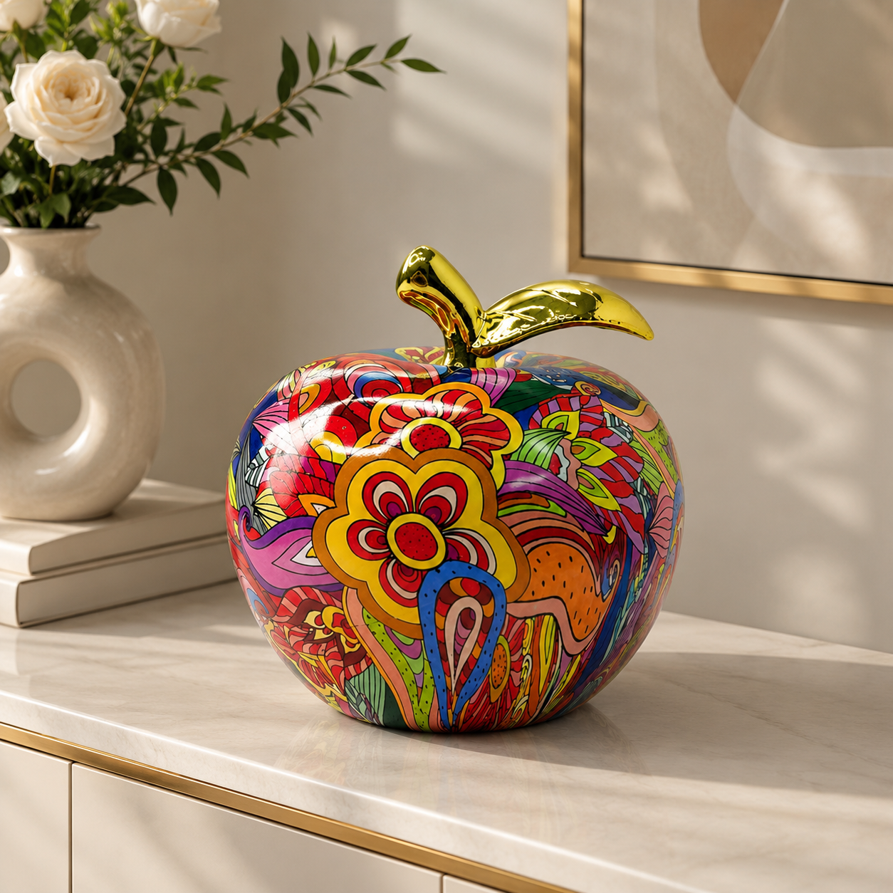 Patung Apel Resin Lukisan Tang - Resin Art Table Top ulasan dan harga