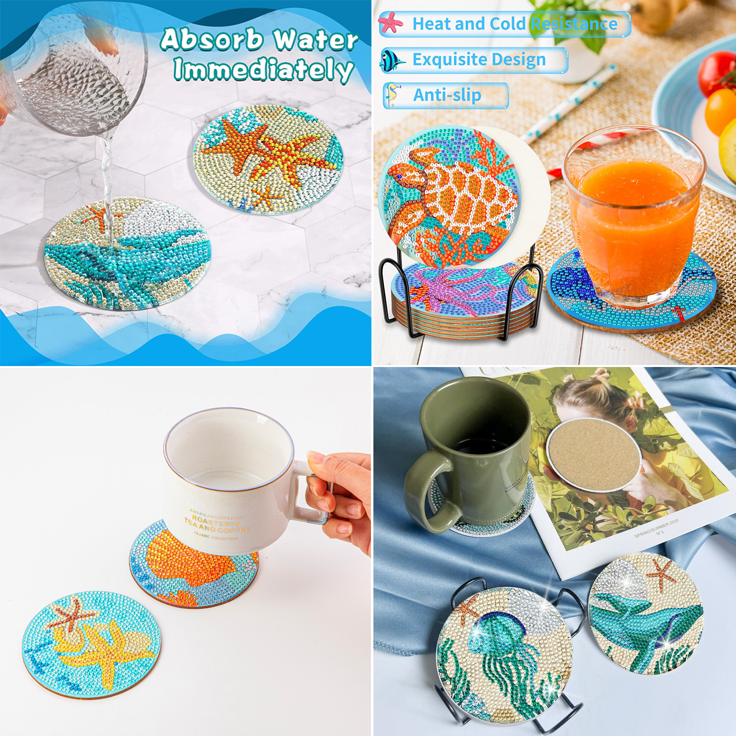 8 buah/Set DIY lukisan berlian - Resin Art And Wood ulasan dan harga