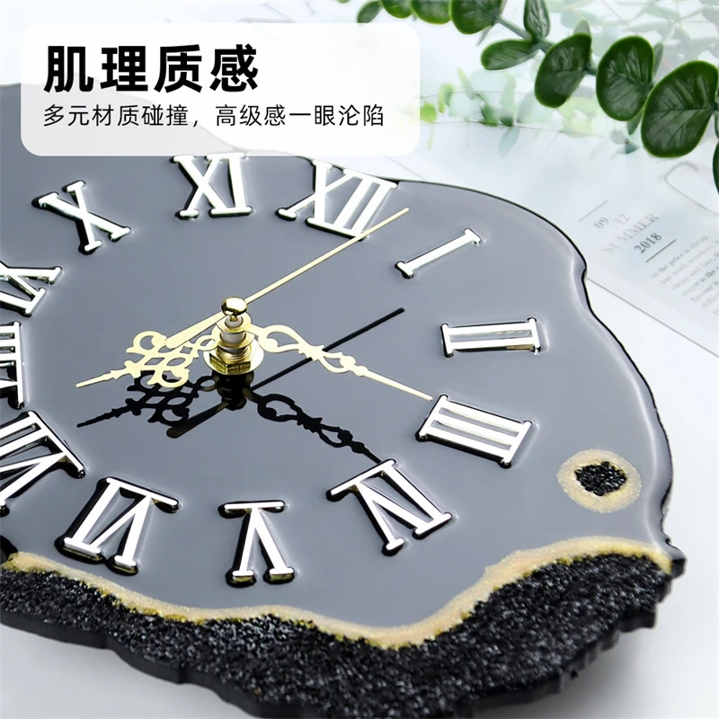 Jam Resin Kristal Hitam Berpin - Resin Art Clock ulasan dan harga