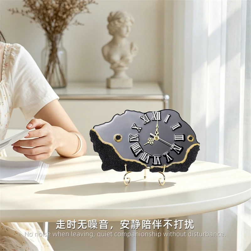 Jam Resin Kristal Hitam Berpin - Resin Art Clock ulasan dan harga