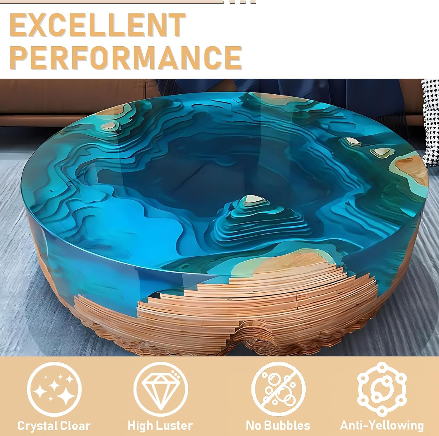 17.6oz/33.8oz Resin Epoksi AB  - Resin Art Table Top ulasan dan harga