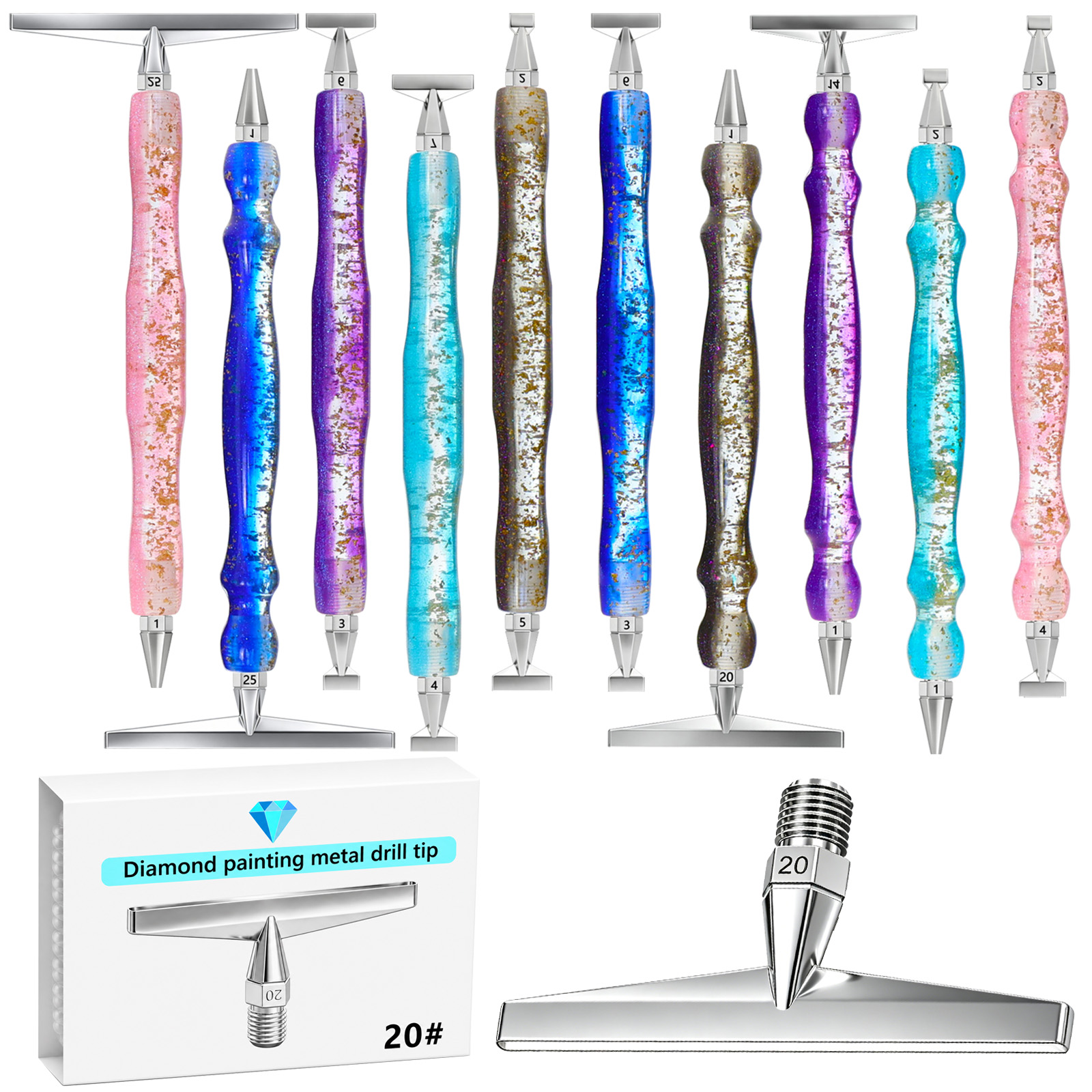 Ujung Pena Lukis Berlian Logam - Resin Art Pen ulasan dan harga