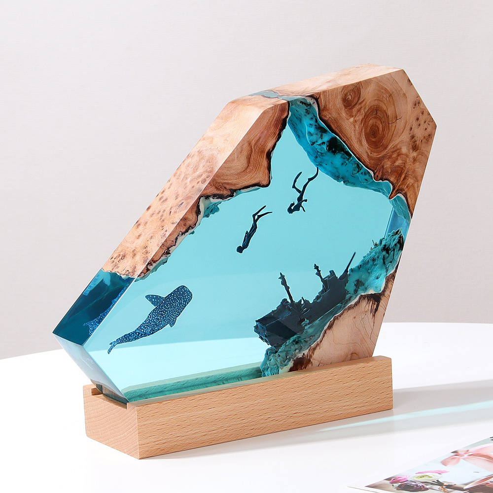 Lampu meja kantor kamar tidur  - Resin Art Table Top ulasan dan harga