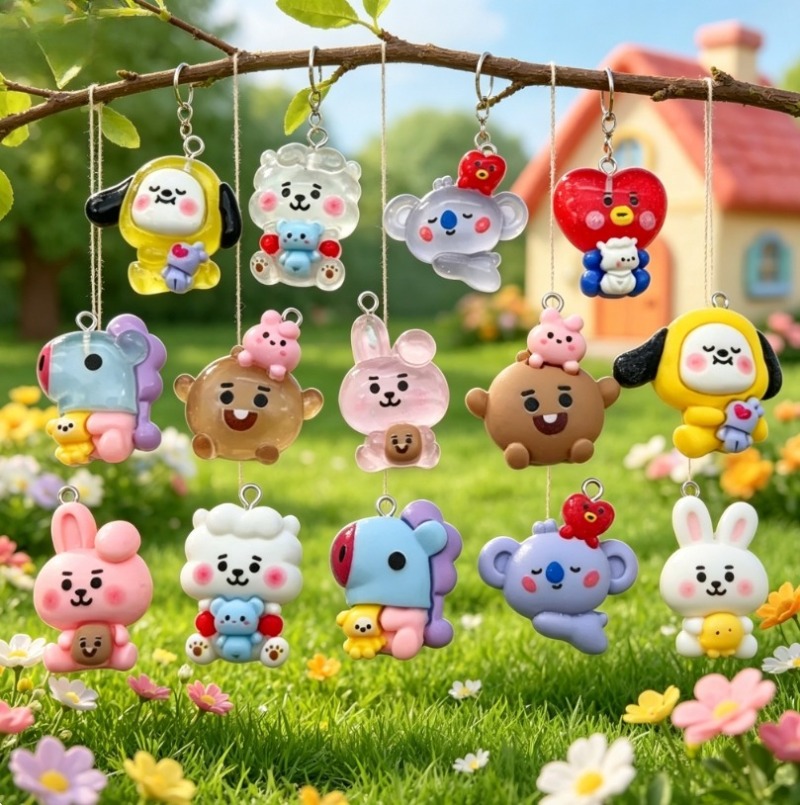 7pcs BT21 Resin Kartun Charm A - Resin Art Supplies Near Me ulasan dan harga