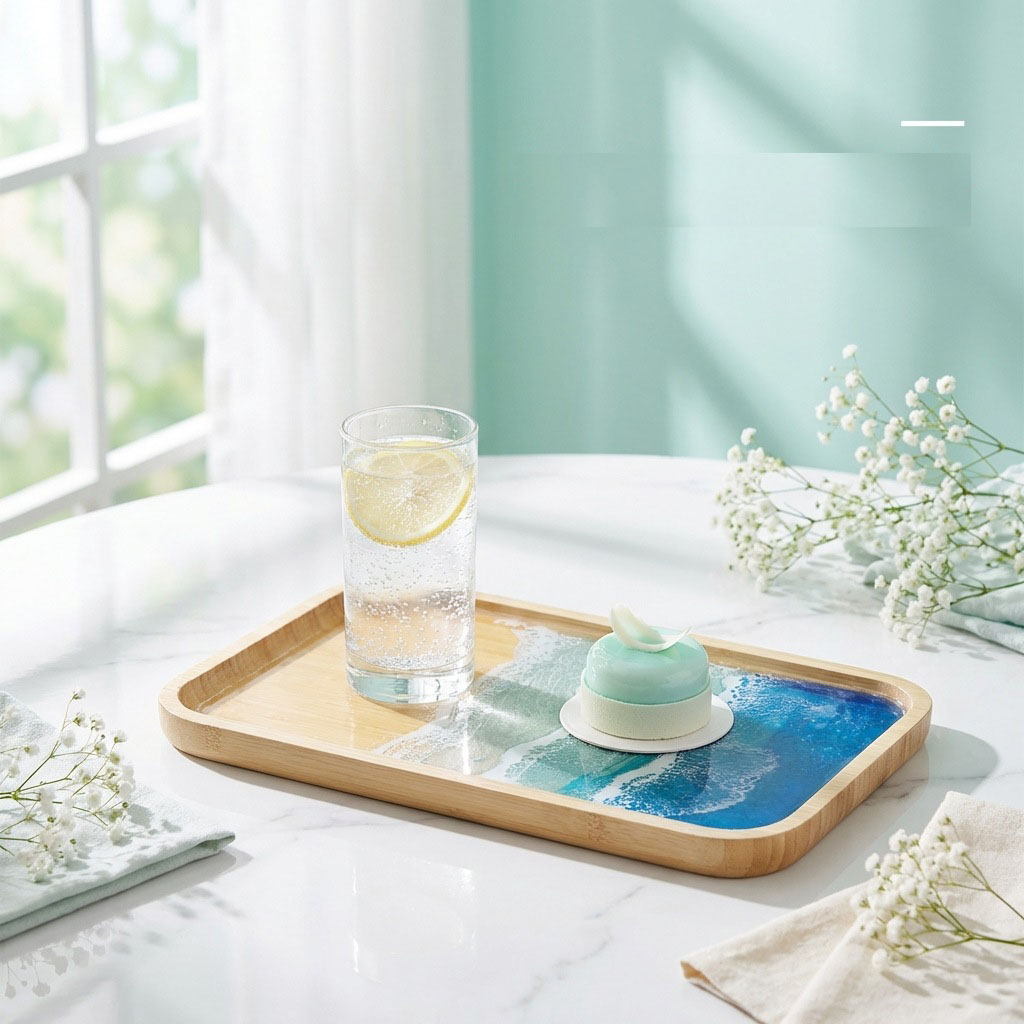 Nampan Dekoratif Seni Lautan R - Resin Art And Wood ulasan dan harga