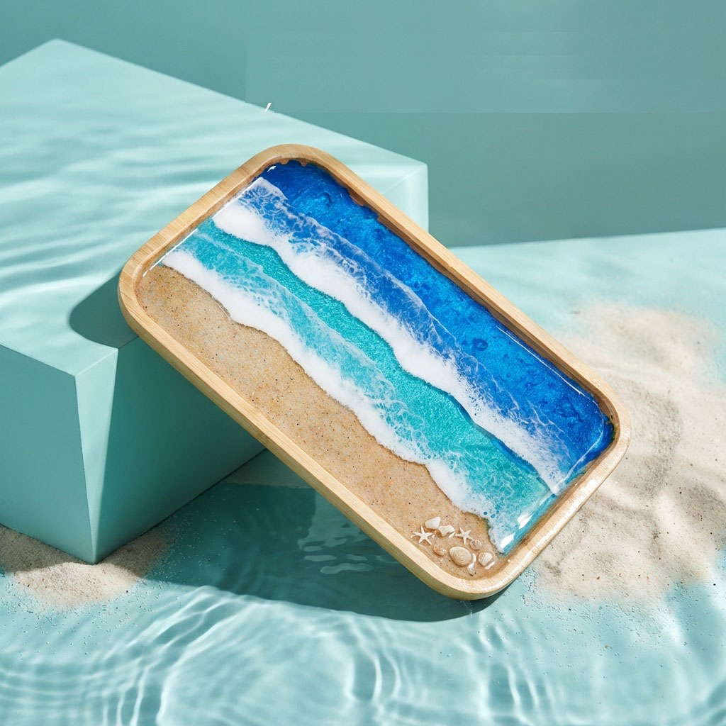 Nampan Dekoratif Seni Lautan R - Resin Art And Wood ulasan dan harga