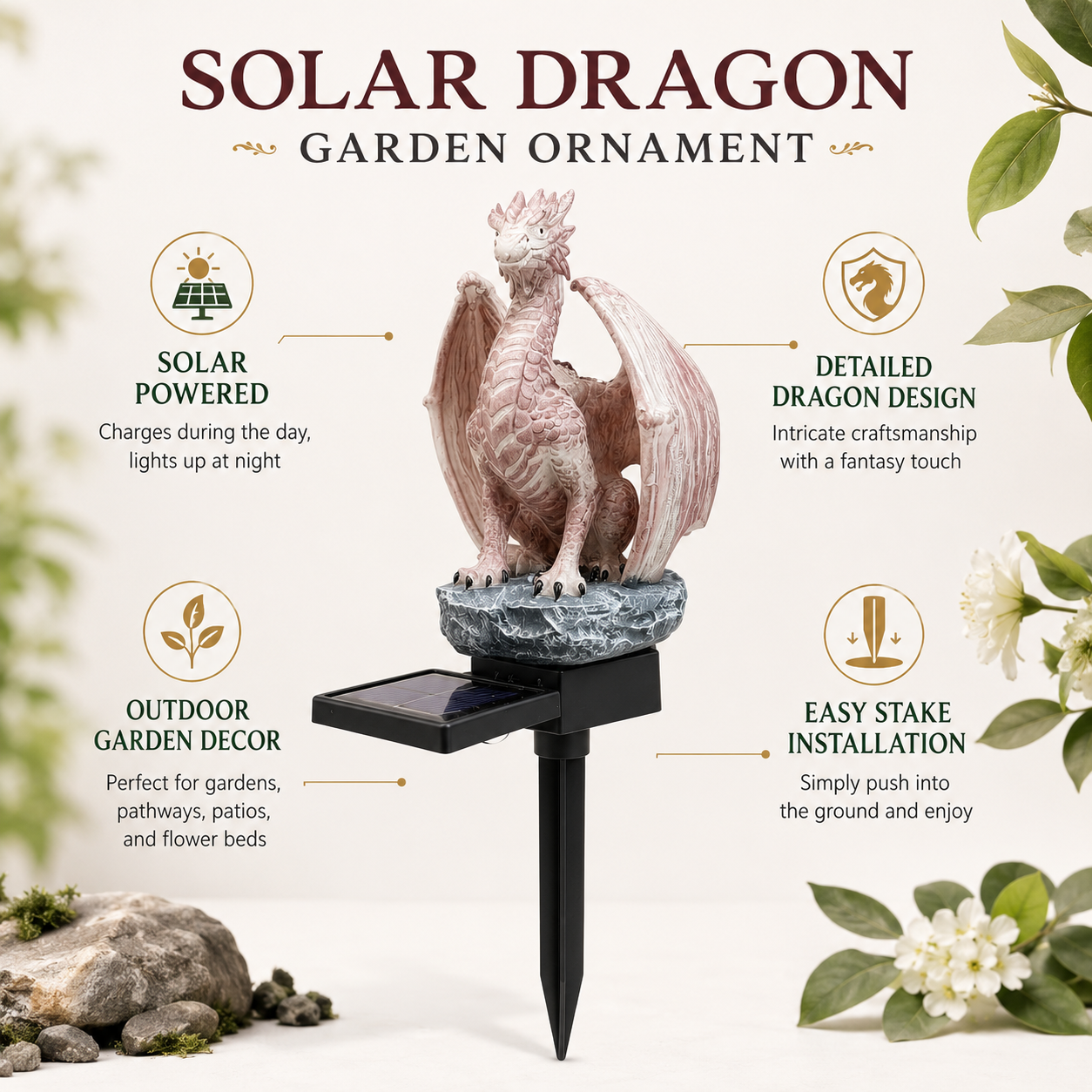 Lampu Taman Tenaga Surya Bentu - Resin Art Lamp ulasan dan harga