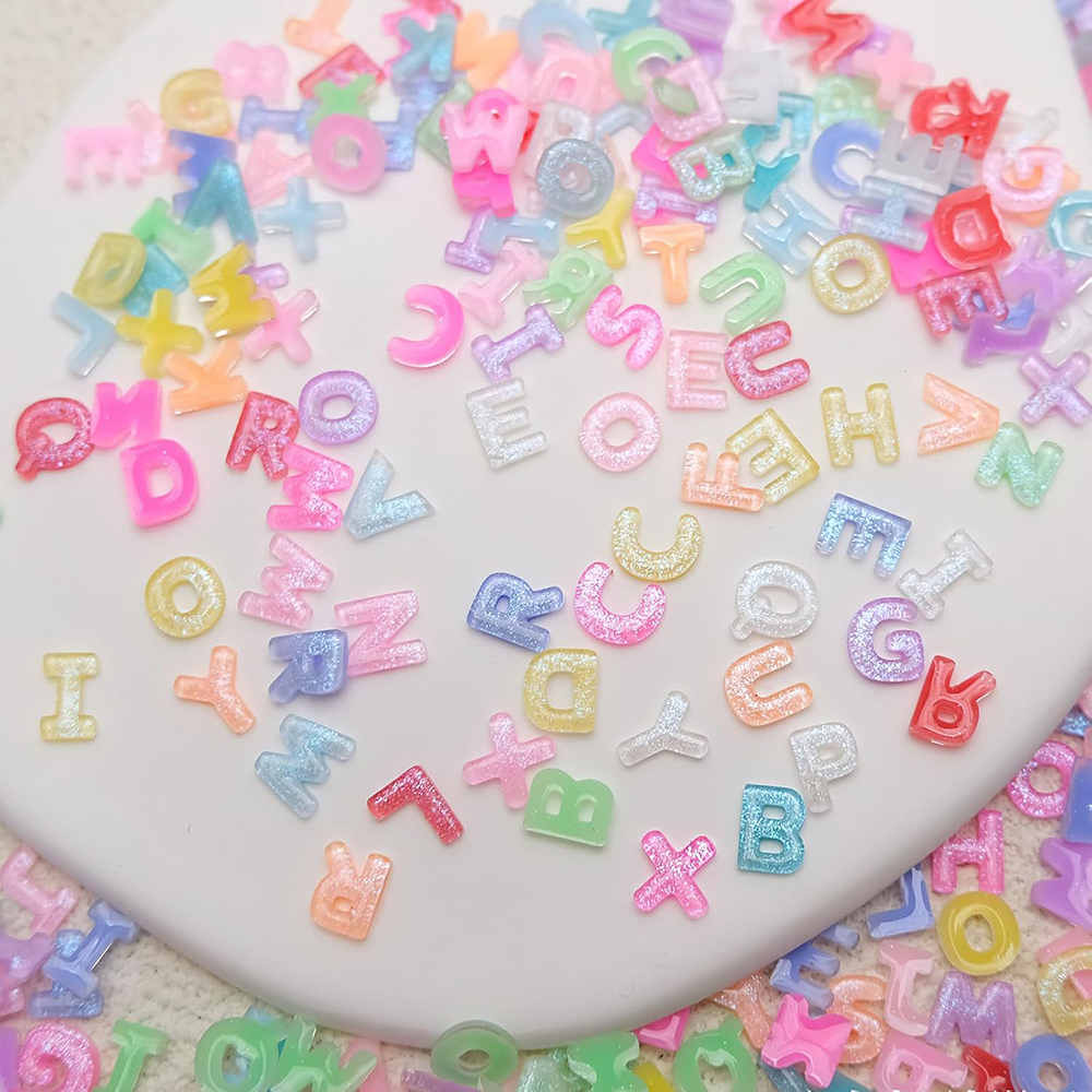 100 Buah Jimat Seni Kuku Huruf - Resin Art Name ulasan dan harga