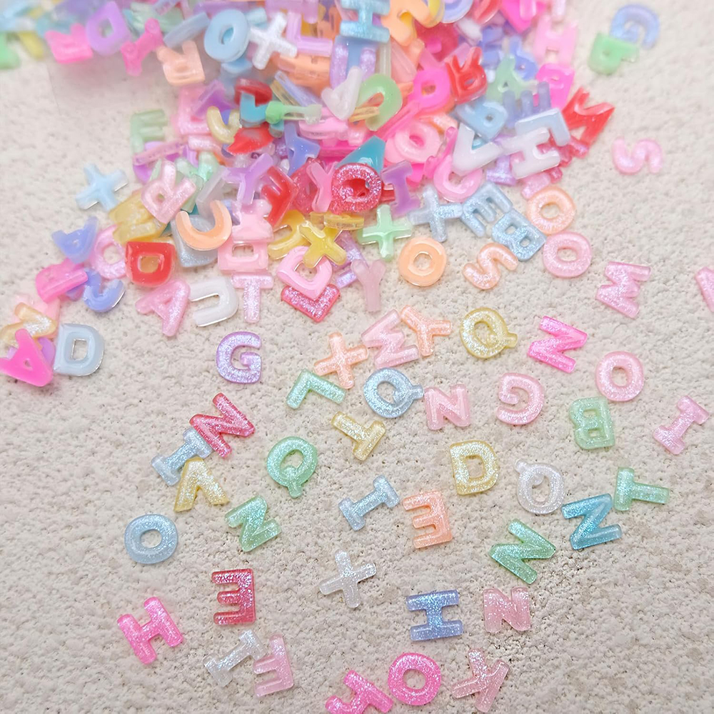 100 Buah Jimat Seni Kuku Huruf - Resin Art Name ulasan dan harga