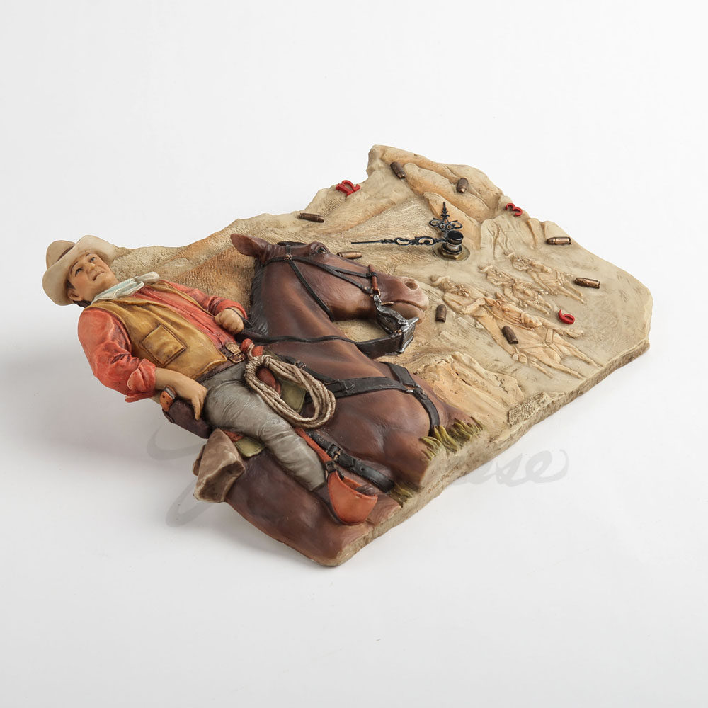 Jam Dinding Relief Kuda Koboi  - Resin Art Clock ulasan dan harga