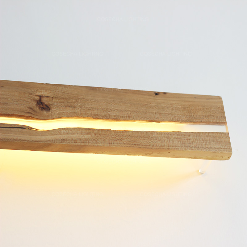 Lampu Dinding Retak Kayu Alami - Resin Art And Wood ulasan dan harga